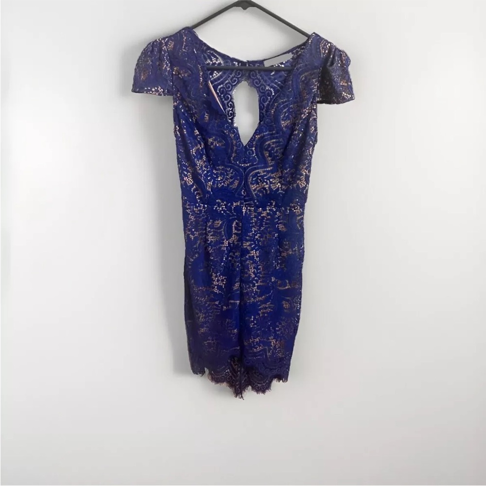 Hello Molly Dark Blue Bodycon Lace Dress Sz 12